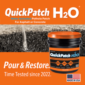 Watch the QuickPatch H2O water-activated pothole patch video